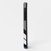 アスレティックブルーグレー白の対角線レーシングストライプ Case-Mate iPhoneケース (裏面/左)