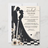 アスレトロスタジオクリエイティブ図解入りの、写真付きのブライダルシャワー 招待状 (正面)