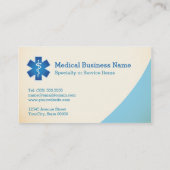 アスレピウスの医療シンボルスタッフ – Cream Blue 名刺 (裏面)