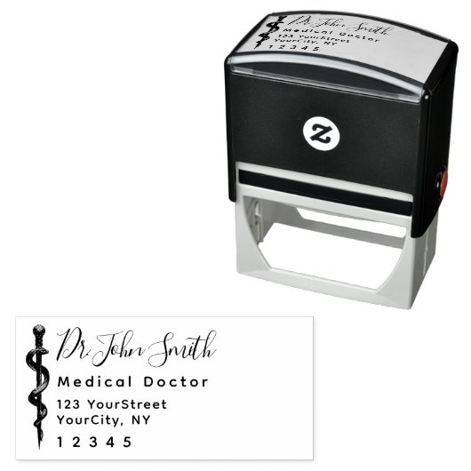 アスレピウスモダンスクリプトメディカル差出人住所セル セルフインキングスタンプ (インサイチュ)