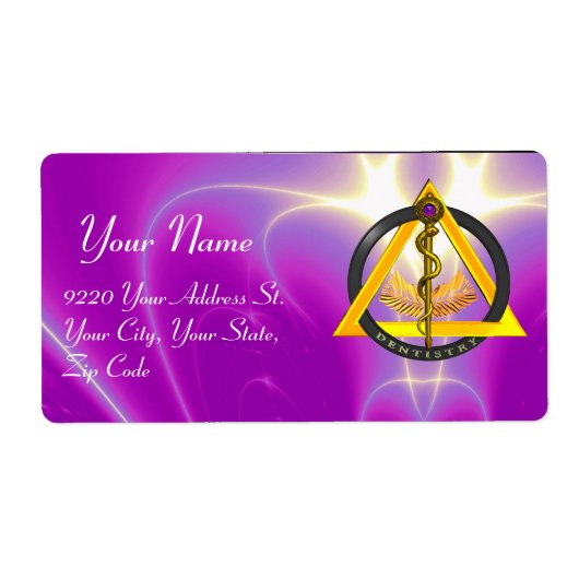 アスレピウス歯科のロッド歯科記号，ピンク ラベル (正面)