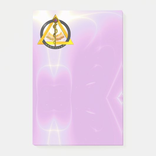 アスレピウス歯科歯科記号のロッド,薄紫 ポストイット (正面)