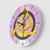 アスレピウス歯科歯科記号のロッド，薄紫 ラージ壁時計 (傾斜)