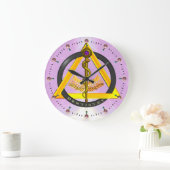 アスレピウス歯科歯科記号のロッド，薄紫 ラージ壁時計 (ホーム)