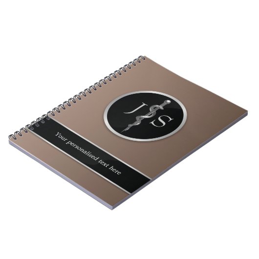 アスレピウス銀の上品な高貴なロッド ノートブック (左側)