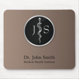 アスレピウス銀の上品な高貴な医療棒 マウスパッド