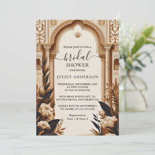 アス素朴フィエスタ素朴はっきりしたブライダルシャワー 招待状 (スタンド正面)