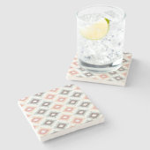 アズテック派のスタイルの幾何学的なパターン ストーンコースター (横)