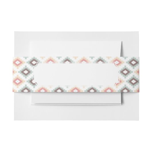 アズテック派のスタイルの幾何学的なパターン 招待状ベリーバンド (正面例)