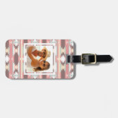 アズテック派のスタイル2のカスタムな写真の幾何学的なパターン ラゲッジタグ (正面横)