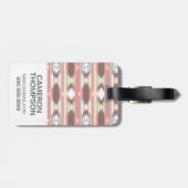 アズテック派のスタイル2のカスタムな写真の幾何学的なパターン ラゲッジタグ (裏面横)