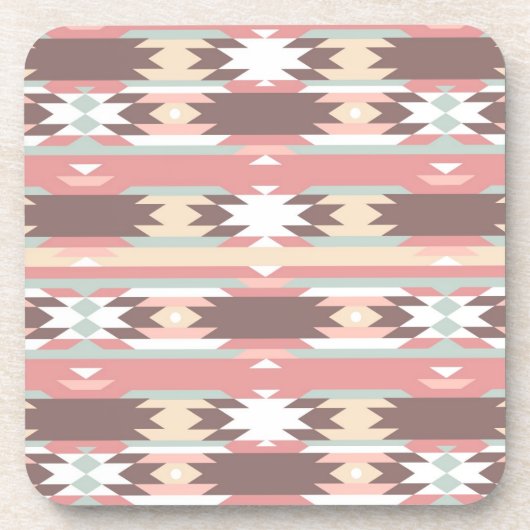 アズテック派のスタイル2の幾何学的なパターン コースター (正面)