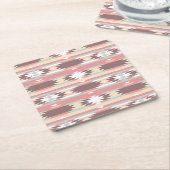 アズテック派のスタイル2の幾何学的なパターン スクエアペーパーコースター (アングル)