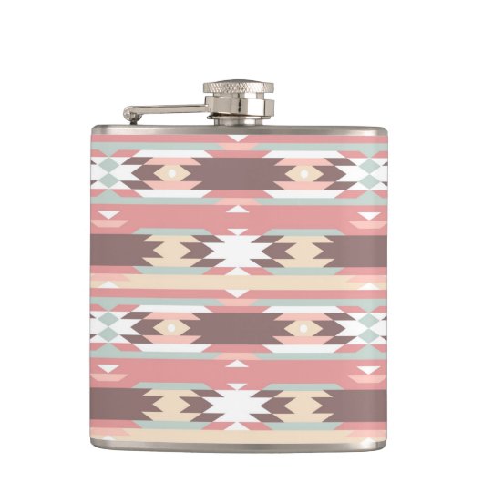 アズテック派のスタイル2の幾何学的なパターン フラスク (正面)