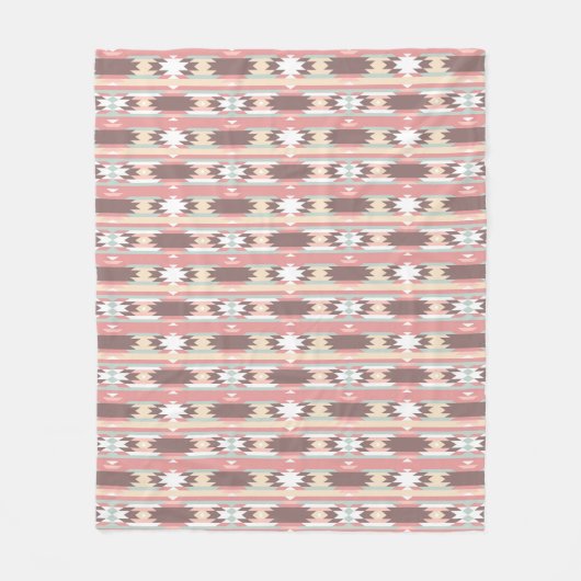 アズテック派のスタイル2の幾何学的なパターン フリースブランケット (正面)