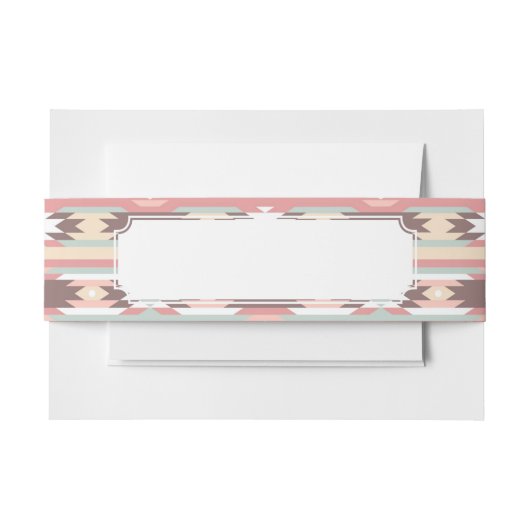 アズテック派のスタイル2の幾何学的なパターン 招待状ベリーバンド (正面例)