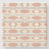 アズテック派のスタイル3の幾何学的なパターン ストーンコースター (正面)