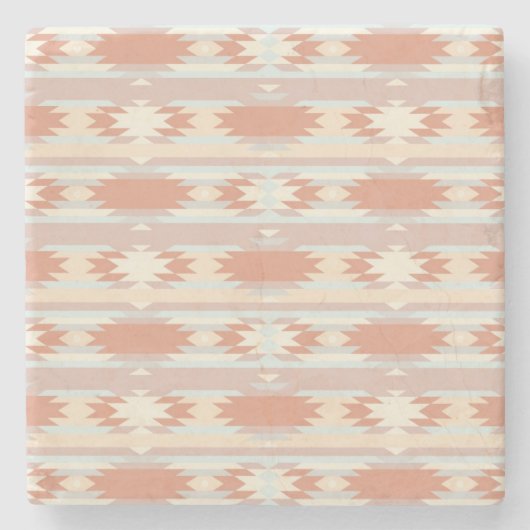 アズテック派のスタイル3の幾何学的なパターン ストーンコースター (正面)