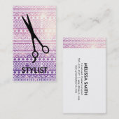 アズテック派の種族の銀河系のピンクの紫色の美容師の毛 名刺 (正面/裏面)