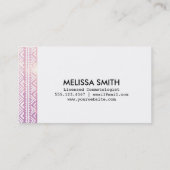 アズテック派の種族の銀河系のピンクの紫色の美容師の毛 名刺 (裏面)