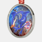 アズライトコズミックドラゴンオーナメント メタルオーナメント (左)