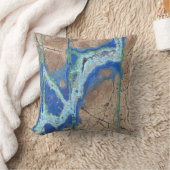 アズライトストーンベージュアンドターコイズ クッション (ブランケット)