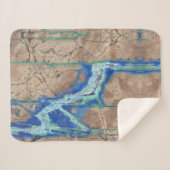 アズライトストーンベージュアンドターコイズ シェルパブランケット (正面(横))