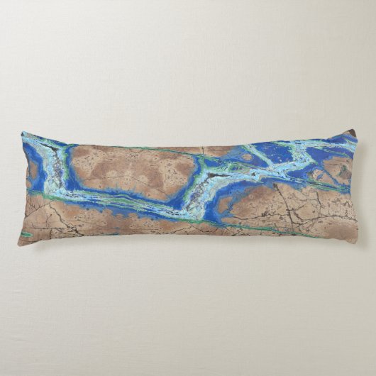 アズライトストーンベージュアンドターコイズ ボディピロー (正面)