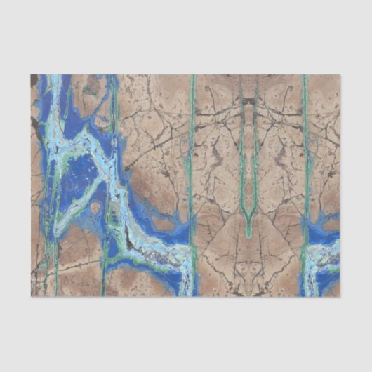 アズライトストーンベージュアンドターコイズ 薄葉紙 (正面)