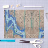 アズライトストーンベージュアンドターコイズ 薄葉紙 (クラフト)