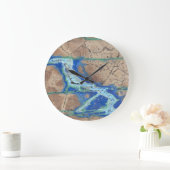 アズライトマラカイト石壁時計 ラージ壁時計 (ホーム)