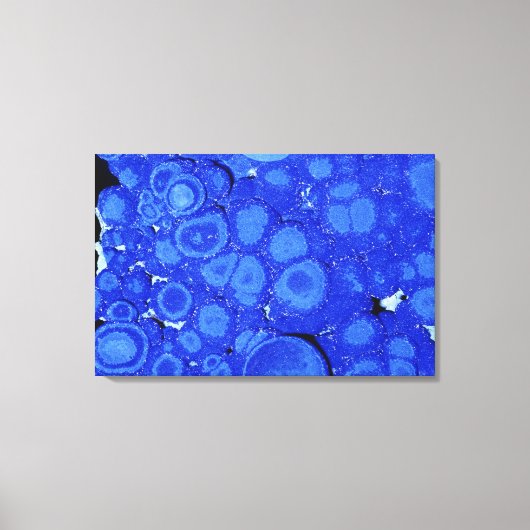 アズライト、米国アリゾナ州の銅の鉱石 キャンバスプリント (正面)