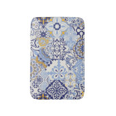 アズレカラフルジョスのタイル:手描きパターン。 バスマット (正面縦)