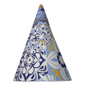 アズレカラフルジョスのタイル:手描きパターン。 パーティーハット (右)