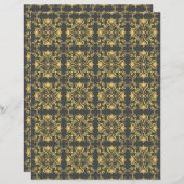 アズレジョイエローグレーパターンA01bスクラップブック紙 (正面/裏面)