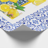 アズレジョグレシアンレモンポルトガルタイル ラッピングペーパー (角)