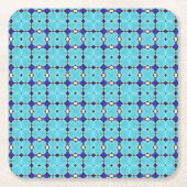 アズレジョスポルトガルブルーターコイズ スクエアペーパーコースター (正面)