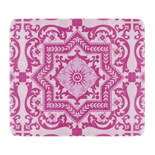 アズレジョセラミックスタイルヴィンテージモノグラムオーナメント カッティングボード (正面)