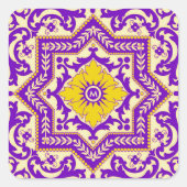 アズレジョセラミックヴィンテージスタイルオーナメントモノグラム スクエアシール (正面)