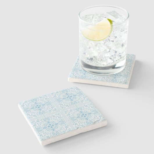 アズレジョパステルブルーポルトガル土産 ストーンコースター (横)