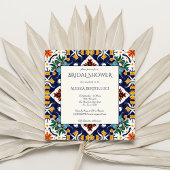 アズレジョブルーカラフル地中海のブライダルシャワー 招待状