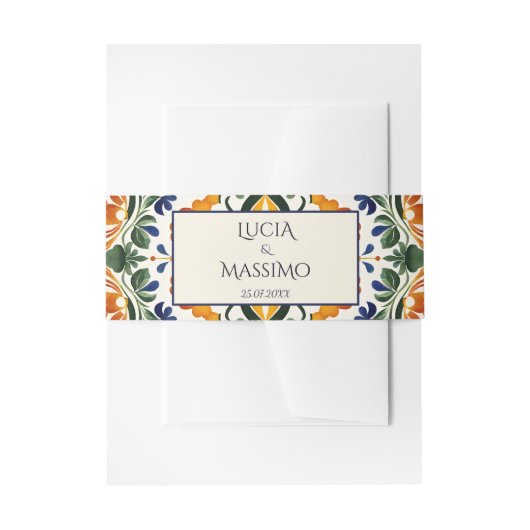 アズレジョブルータラベラヴィンテージメキシ結婚カン 招待状ベリーバンド (正面例)