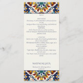 アズレジョブルーポルツグアシアタイル地中海のテーマ メニュー (裏面)