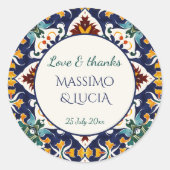 アズレジョブルーポルトガル地中海のの好意 ラウンドシール (正面)