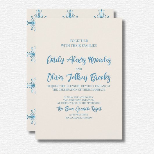 アズレジョブルー結婚式招待状 招待状