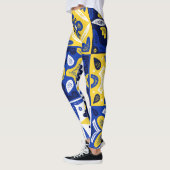 アズレジョポルトガル語ヴィンテージスクエアブルーイエロー レギンス (左)