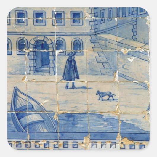 アズレジョ瓦 スクエアシール (正面)