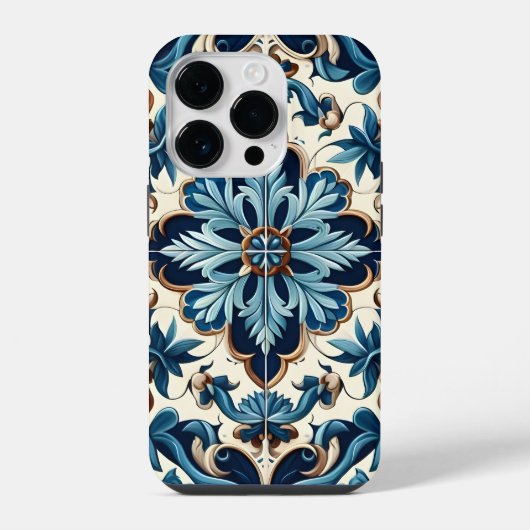 アズレジョ青瓦地中海の模様 iPhoneケース (裏面)