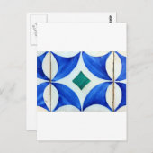 アズレジョ、ポルトガルのタイル ポストカード (正面/裏面)