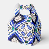 アズレスペインのホ模様タイルネイビー白モノグラム フェイバーボックス (裏面サイド)